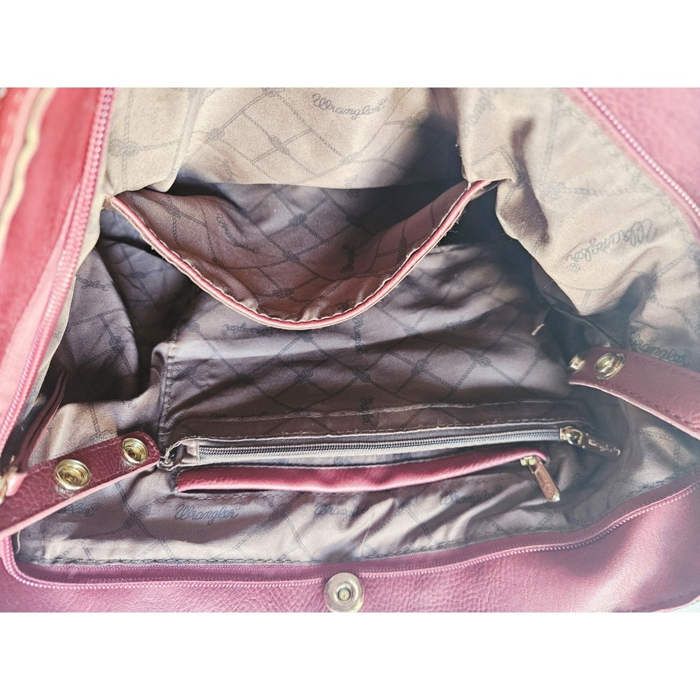 Wrangler HandBag For Women Wester‎ Purse Versatile Handbags Red Leather - Picture 11 of 12